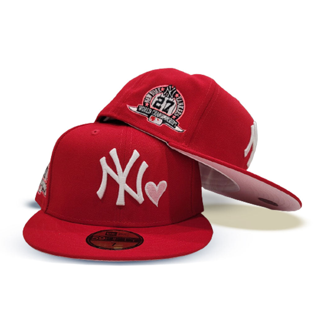 Pink New York Yankees Heart Red Bottom 1999 World Series Side Patch New Era  59Fifty Fitted