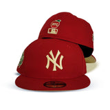 Red New York Yankees Soft Yellow Bottom 1999 World Series Side Patch New Era Fitted