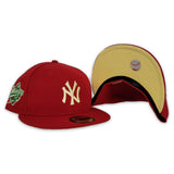 Red New York Yankees Soft Yellow Bottom 1999 World Series Side Patch New Era Fitted