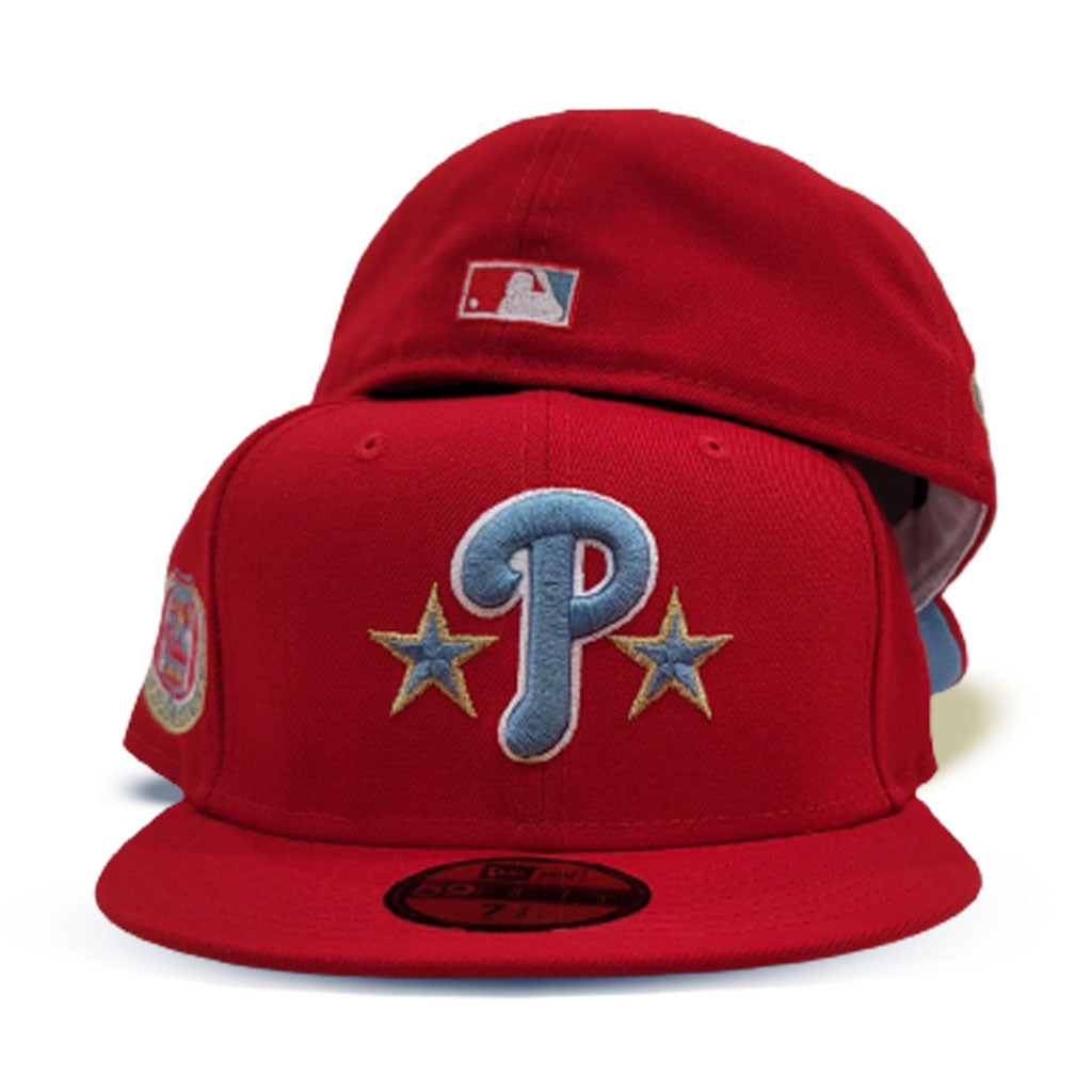 Red Philadelphia Phillies Gray Bottom 1976 All Star Game Side Patch Just Don New Era 59FIFTY Fitted 73/8