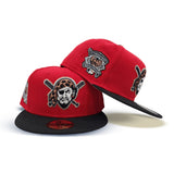 Red Pittsburgh Pirates Black Visor Gray Bottom 1994 All Star Game Side Patch New Era 59Fifty Fitted