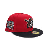 Red Pittsburgh Pirates Black Visor Gray Bottom 1994 All Star Game Side Patch New Era 59Fifty Fitted