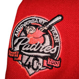 Red San Diego Padres Pink Bottom 40th Anniversary Side patch New Era 59Fifty Fitted