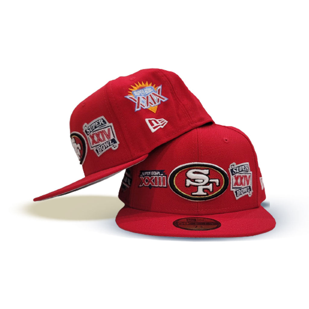 Red San Francisco 49ers 5X Super Bowl Champions New Era 59FIFTY Fitted 71/4