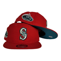 Red Seattle Mariners 25th Anniversary Green Bottom New Era