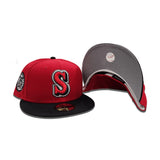 Red Seattle Mariners Black Visor Gray Bottom 35th Anniversary Side Patch New Era 59Fifty Fitted