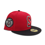 Red Seattle Mariners Black Visor Gray Bottom 35th Anniversary Side Patch New Era 59Fifty Fitted
