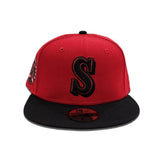 Red Seattle Mariners Black Visor Gray Bottom 35th Anniversary Side Patch New Era 59Fifty Fitted