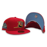 Red Tampa Bay Rays Pink Bottom 10th Seasons Side Patch New Era 59Fifty Fitted