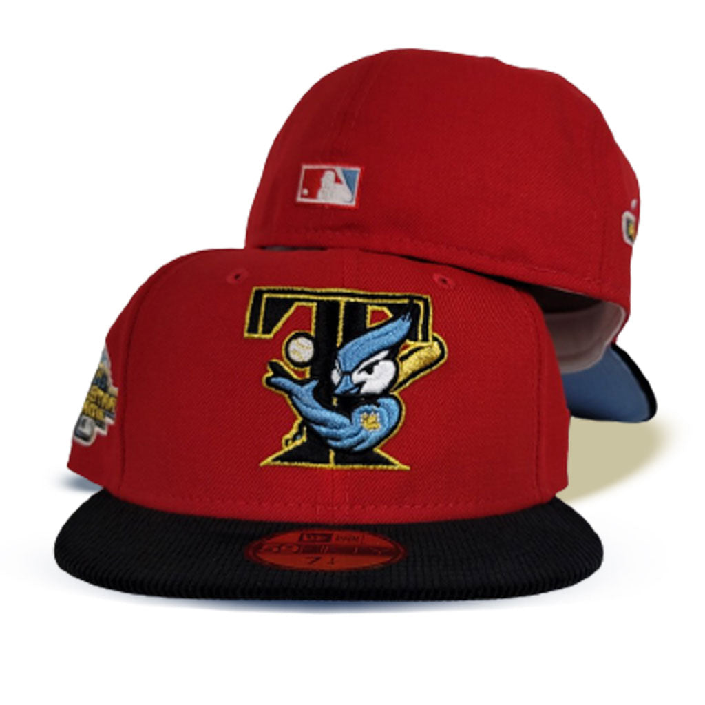 Red Toronto Blue Jays Black Corduroy Visor Icy Blue Bottom 2003 All Star  Game New Era 59Fifty Fitted