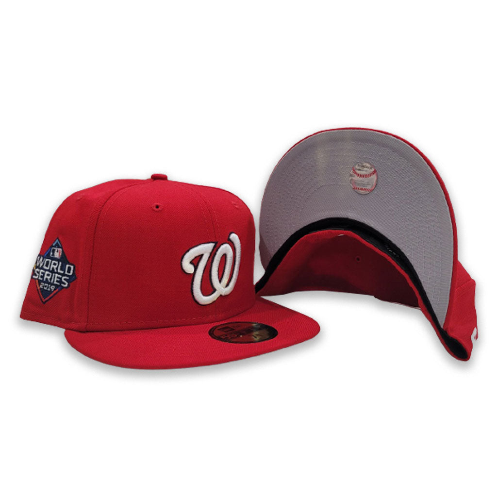 New Era Washington Nationals Movie Collection 10 Years Patch Capsule Hats Exclusive 59Fifty99 Fitted Hat White/Red