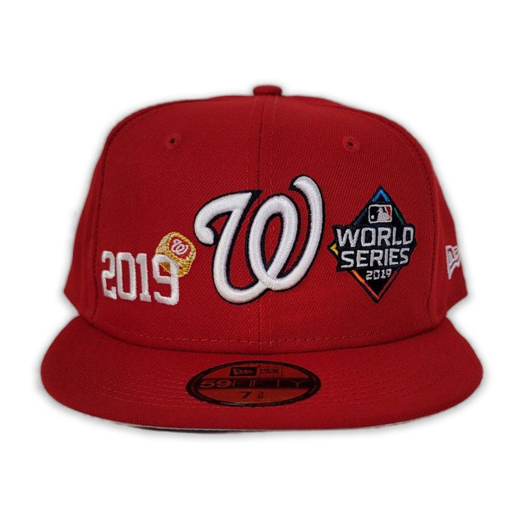 Red Washington Nationals 2019 World Series Champions Ring New Era 59FIFTY Fitted 7 1/8
