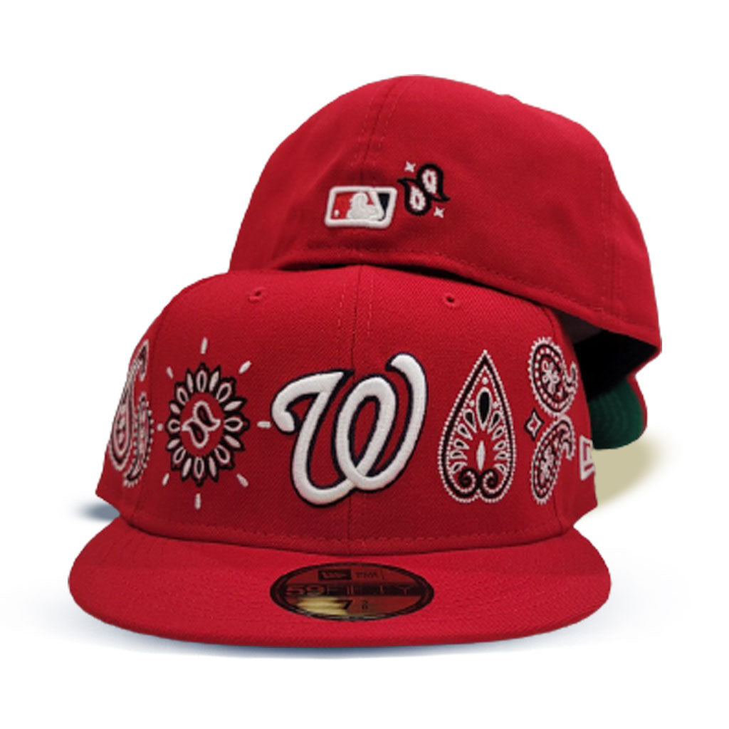 Red Washington Nationals Patchwork Bottom New Era 59FIFTY Fitted 7 7/8