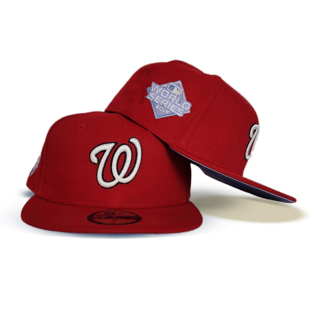 Red Washington Nationals Lavender Bottom 2019 World Series New Era 59FIFTY Pop Sweat Fitted 71/4