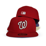 Red Washington Nationals Lavender Bottom 2019 World Series New Era 59Fifty Pop Sweat Fitted