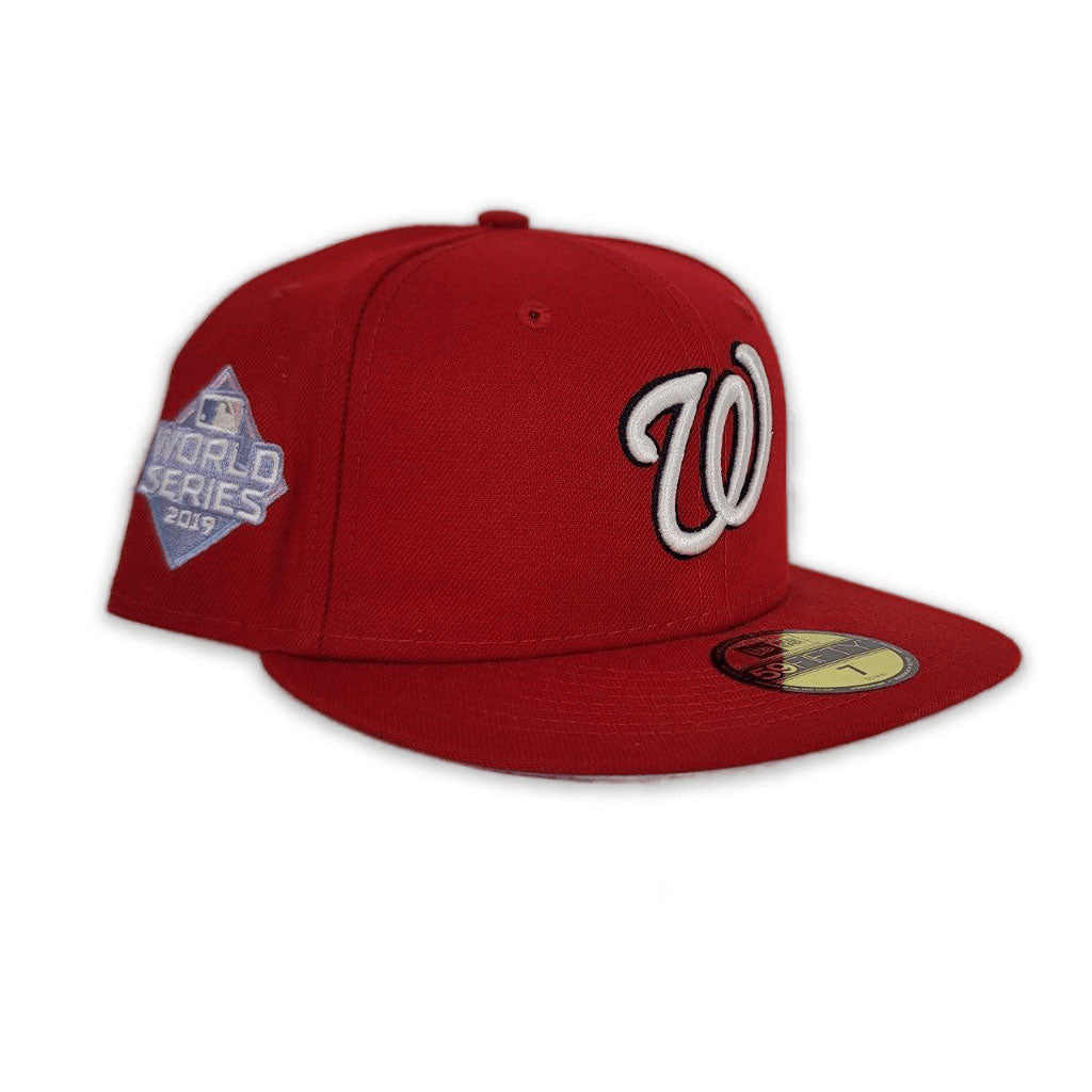 Red Washington Nationals Lavender Bottom 2019 World Series New Era 59FIFTY Pop Sweat Fitted 71/4