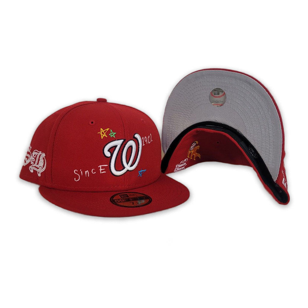 Red Washington Nationals Scribble New Era 59FIFTY Fitted 8