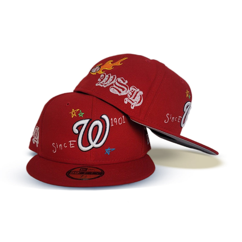 Washington Nationals GROOVY Red Fitted Hat by New Era