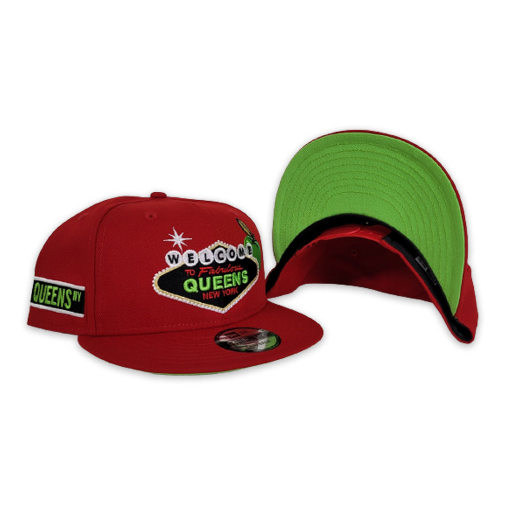 Red Welcome To Fabulous Queens Lime Green Bottom New Era 9Fifty Snapback