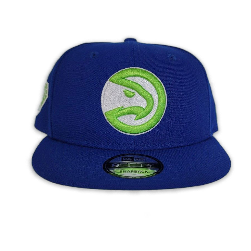 Royal blue and lime green fitted hat Clearance