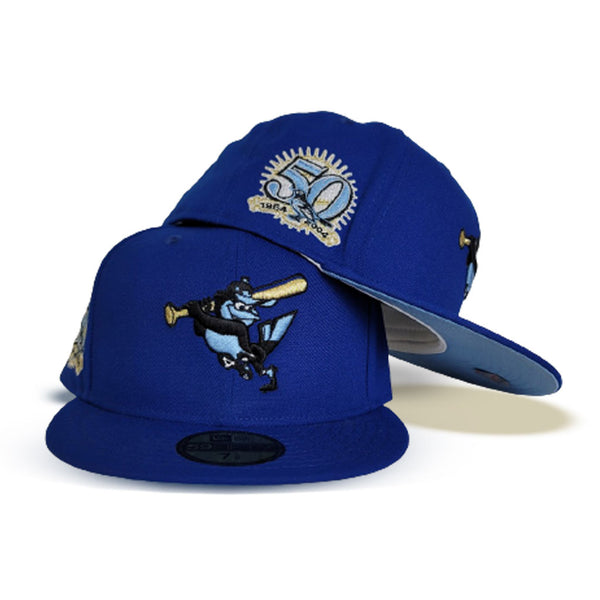 Navy Blue Oakland Athletics Icy Blue Bottom 50th Anniversary Side Patch New  Era 59Fifty Fitted