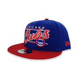 Royal Blue Chicago Cubs Team Scrip Gray Bottom New Era 9Fifty Snapback