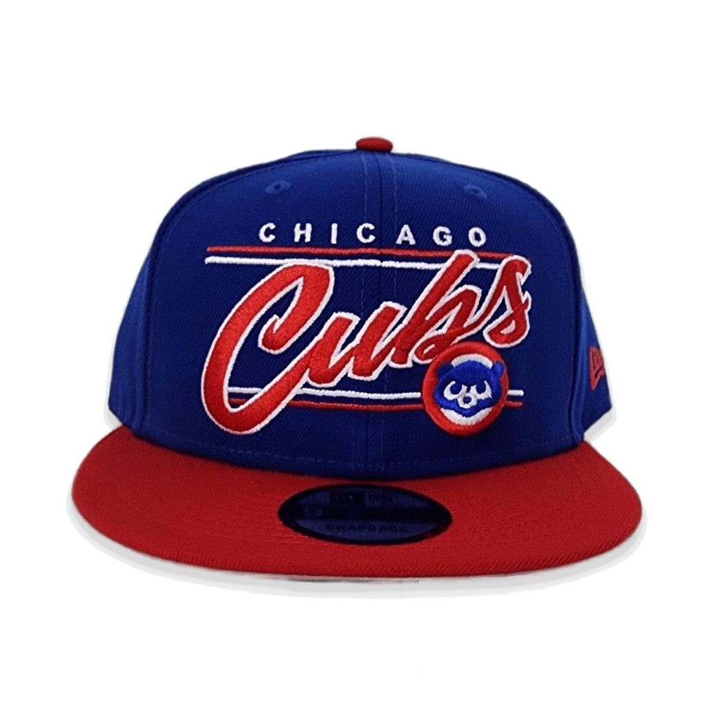 Royal Blue Chicago Cubs Team Scrip Gray Bottom New Era 9Fifty Snapback