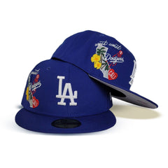 Los Angeles Dodgers New Era All Royal Blue/Gray Bottom With Blooming  Flowers On Side 59FIFTY Fitted Hat