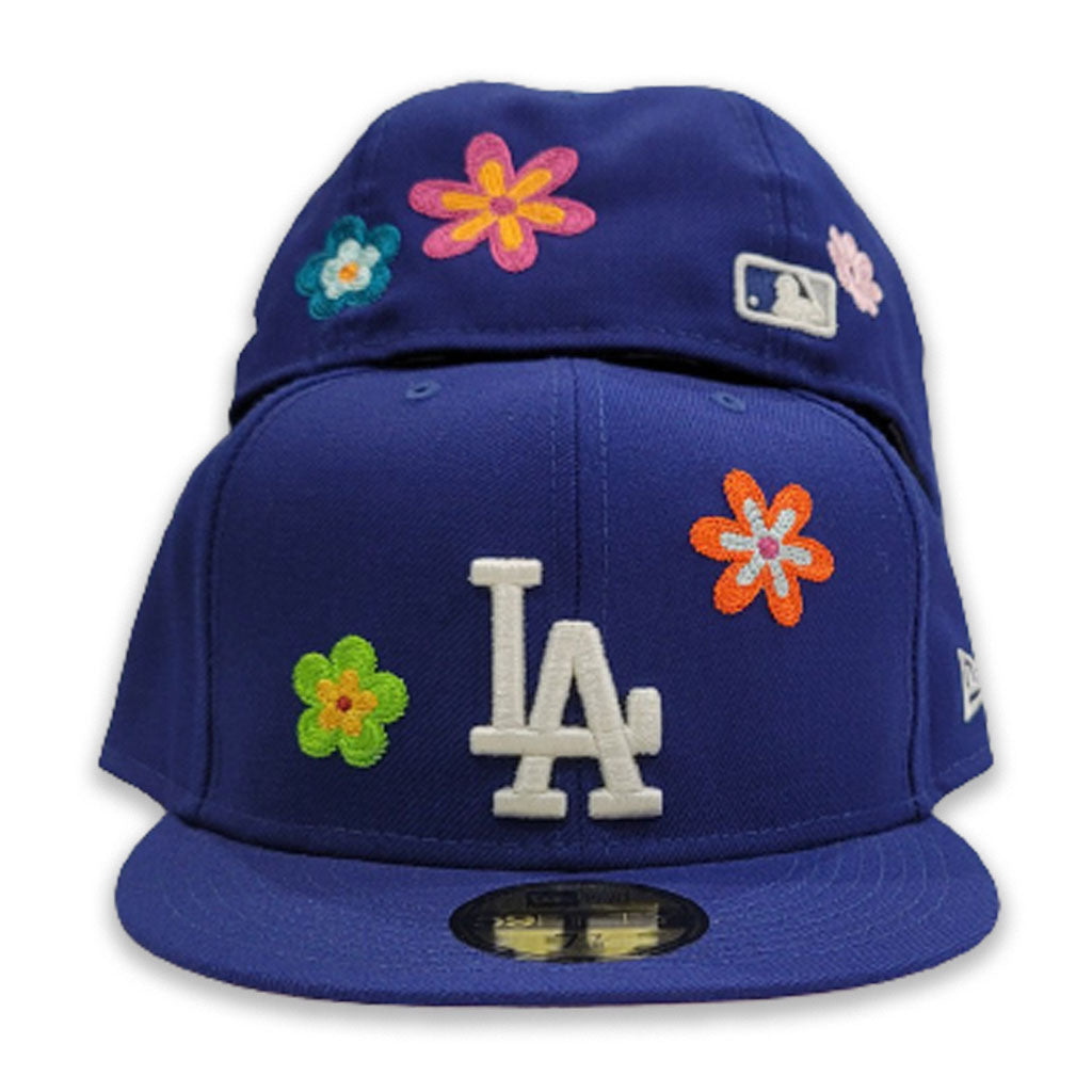 Royal Blue Los Angeles Dodgers Flower Pattern Pink Bottom Side Patch New  Era 59Fifty Fitted