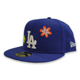 Los Angeles Dodgers New Era All Royal Blue/Gray Bottom With Blooming  Flowers On Side 59FIFTY Fitted Hat