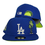 Royal Blue Los Angeles Dodgers Neon Green Bottom 1980 All Star Game Palm Tree New Era 59Fifty Fitted