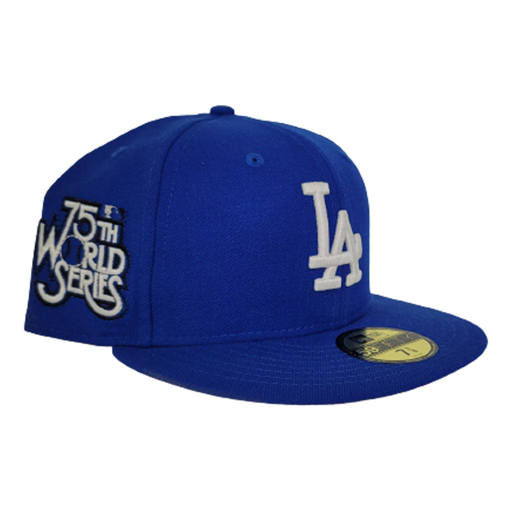 Royal Blue Los Angeles Dodgers Paisley Bottom 75th World Series Side Patch New Era 59Fifty Fitted