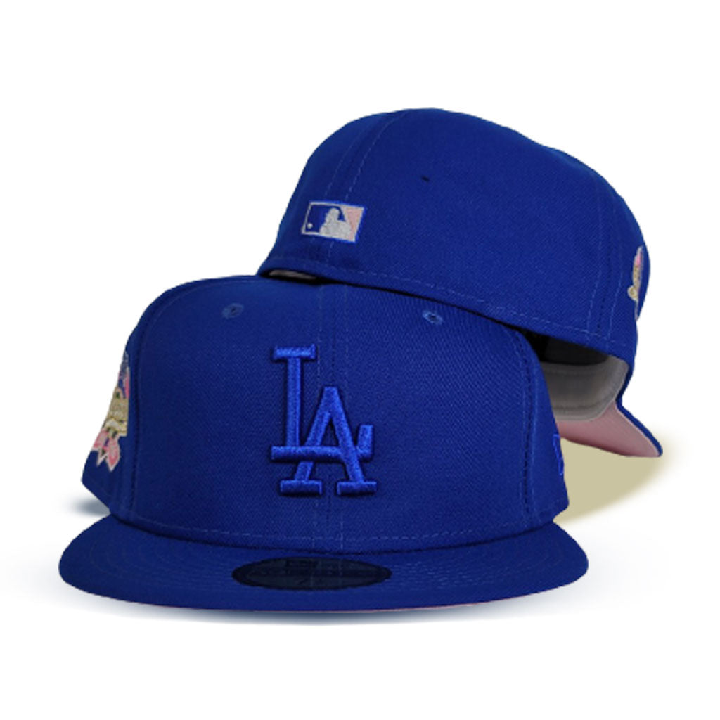 Tonal Royal Blue Los Angeles Dodgers Pink Bottom 100th Anniversary Side  Patch New Era 59Fifty Fitted