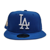 Royal Blue Los Angeles Dodgers Pink Bottom 1958-1961 First Home Side Patch New Era 59Fifty Fitted