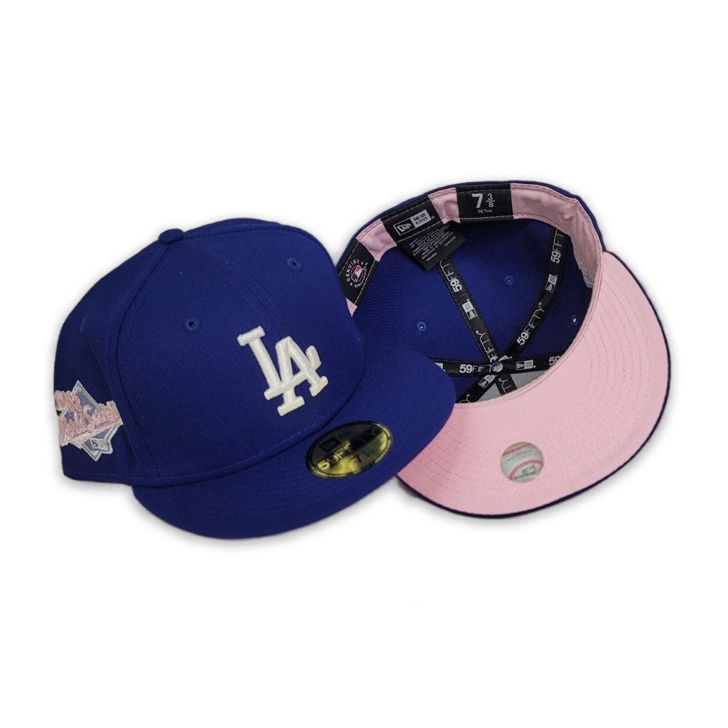 Royal Blue Los Angeles Dodgers Pink Bottom 1988 World Series Side Patch New  Era 59Fifty Pop Sweat Fitted