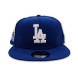 Royal Blue Los Angeles Dodgers Pink Bottom 60th Anniversary Side Patch New Era 9Fifty Snapback