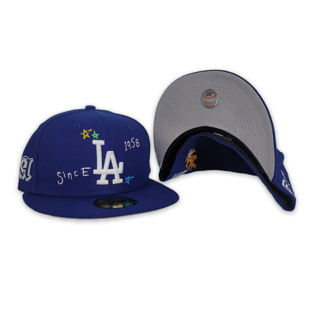MLB New Era Brooklyn Dodgers Pin Stripe Green UV 59fifty Fitted Hats Size 7  1/8, 7 3/8, 7 1/2 And 7 5/8 for Sale in City Of Industry, CA - OfferUp