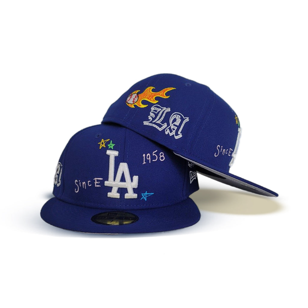 Royal Blue Los Angeles Dodgers Scribble New Era 59FIFTY Fitted 77/8