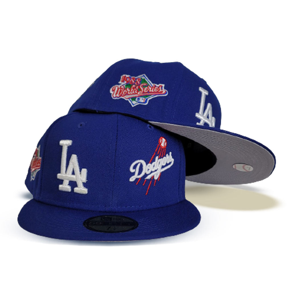 Los Angeles Dodgers New Era World Class Back Patch 59FIFTY Fitted Hat -  Gray/Royal