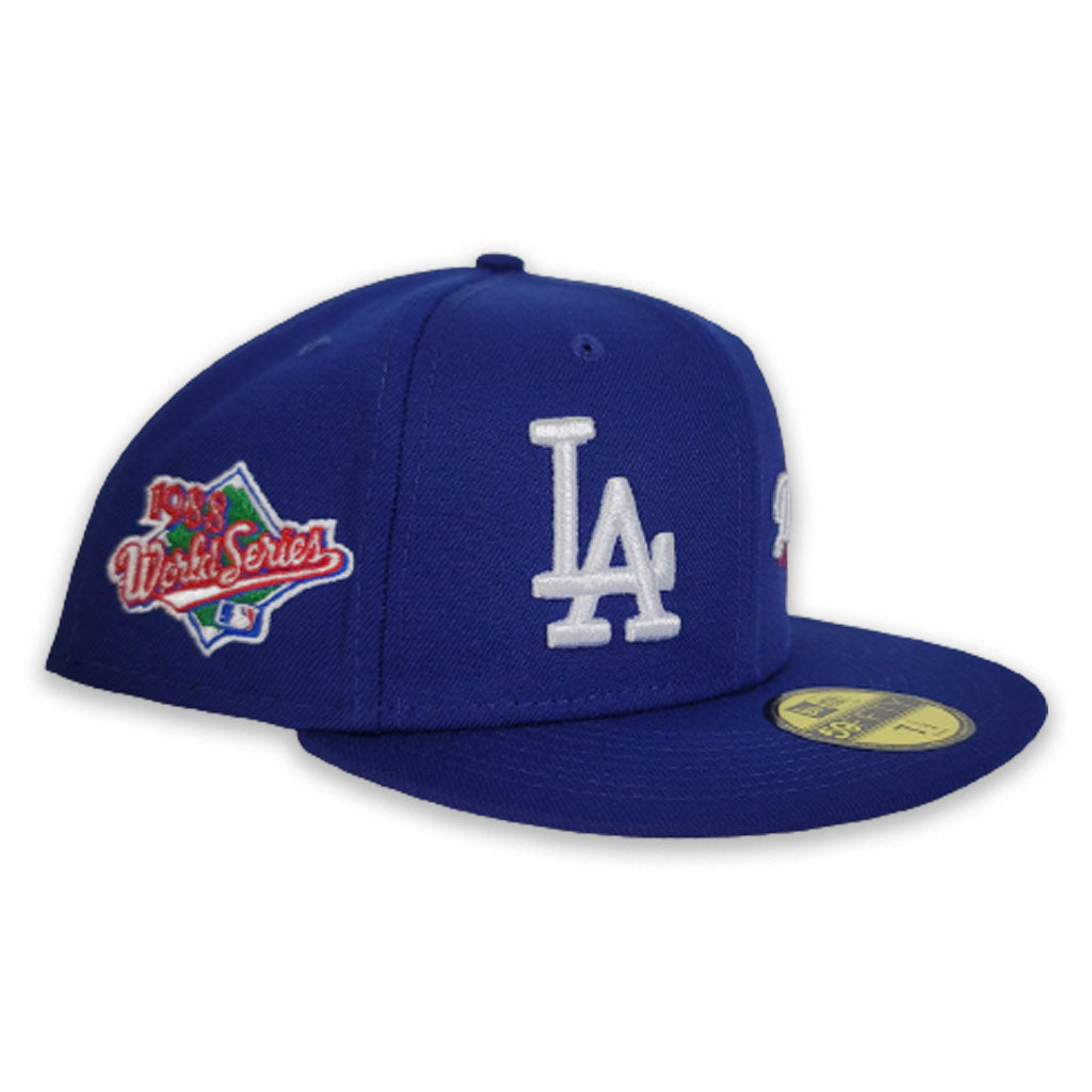 LA Dodgers fitted hat Made In USA New Era Blue MLB Authentic 7 3