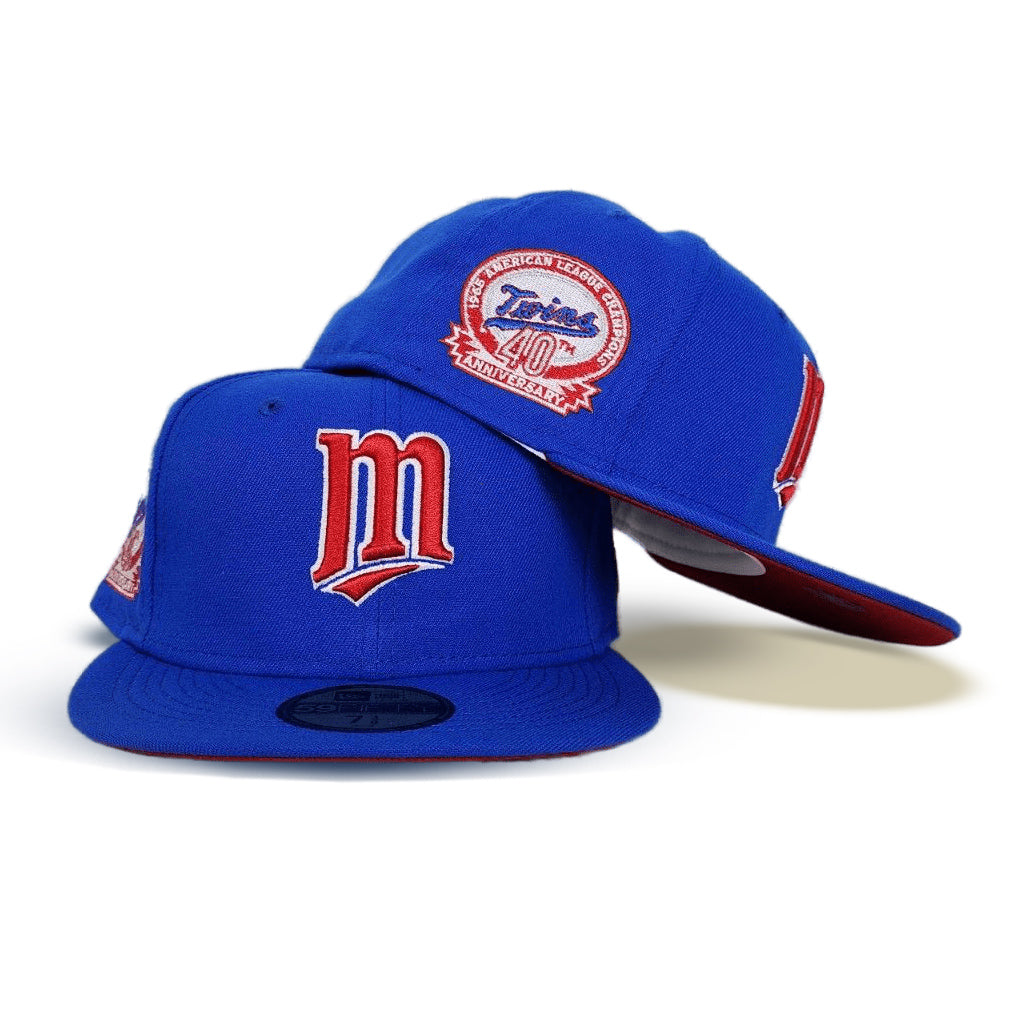 Royal Blue Minnesota Twins Red Bottom 40th Anniversay Side Patch New Era 59Fifty Fitted