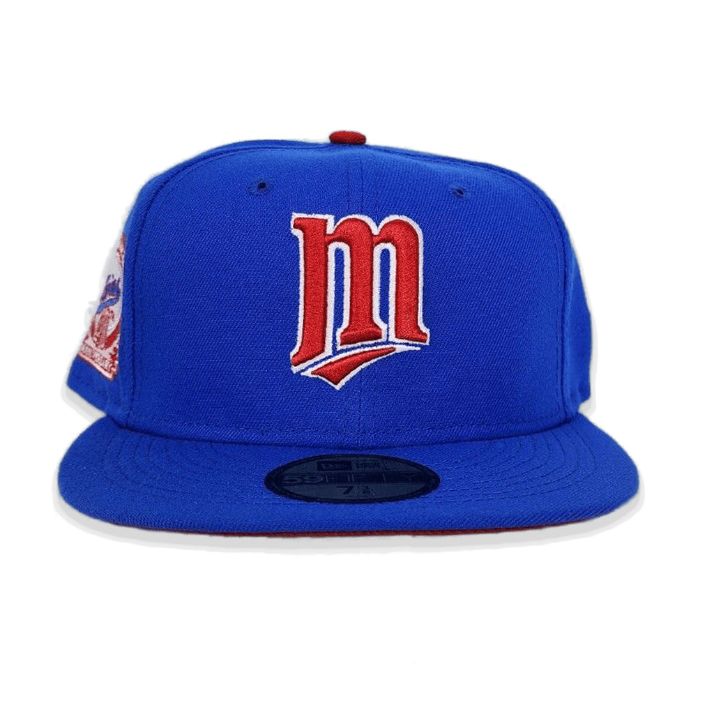 Royal Blue Minnesota Twins Red Bottom 40th Anniversay Side Patch New Era 59Fifty Fitted