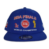 Royal Blue NBA Finals 3X World Champions Detroit Pistons New Era 9Fifty Snapback