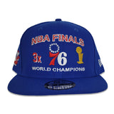 Royal Blue NBA Finals 3X World Champions Philadelphia 76ers New Era 9Fifty Snapback