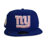 Royal Blue New York Giants Pink Bottom 75th Anniversary Side Patch New Era 59Fifty Fitted