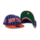 Royal Blue New York Knicks Pinstripe Green Bottom New Era 9Fifty Snapback