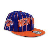 Royal Blue New York Knicks Pinstripe Green Bottom New Era 9Fifty Snapback