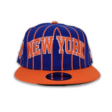 Royal Blue New York Knicks Pinstripe Green Bottom New Era 9Fifty Snapback