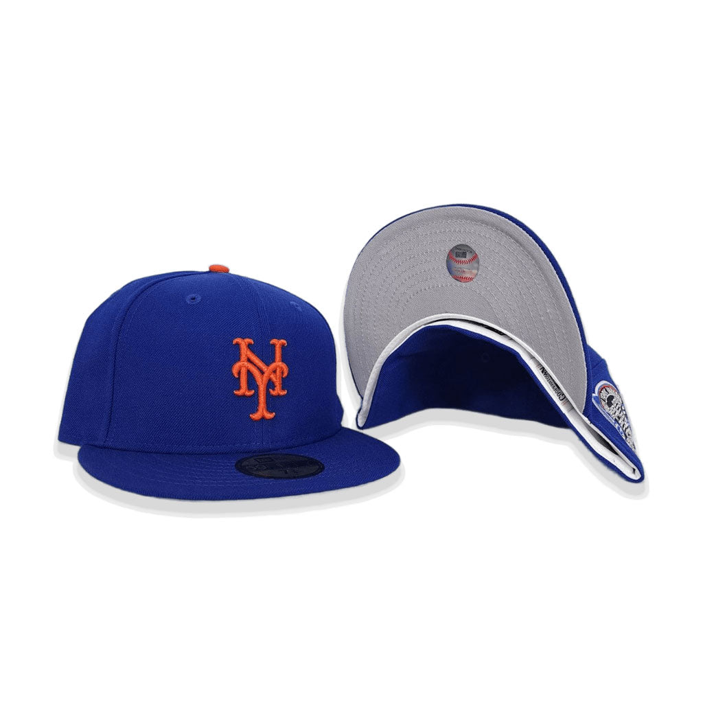 Off White New York Mets Royal Blue Trucker Gray Bottom 2000 Subway Series Side Patch New Era 59FIFTY Fitted 71/2