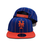 Royal Blue New York Mets Orange Visor Gray Bottom Pinstripe New Era 9Fifty Snapback